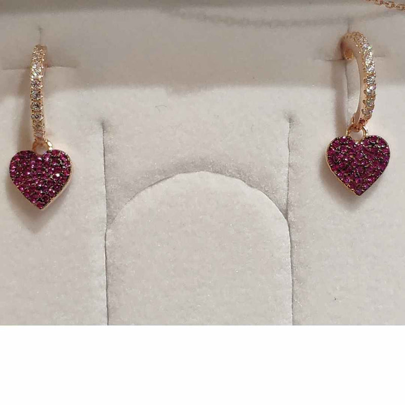 orecchini in argento rosè 925 con pendenti ''charmini''  con zirconi  varie soluzioni marca osa gioielli