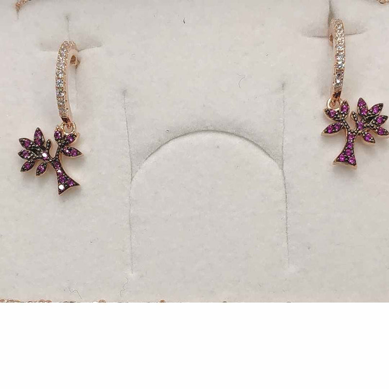 orecchini in argento rosè 925 con pendenti ''charmini''  con zirconi  varie soluzioni marca osa gioielli