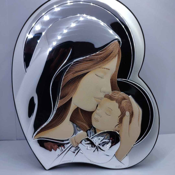 icona maternità  forma di cuore  in argento laminato marca atelier