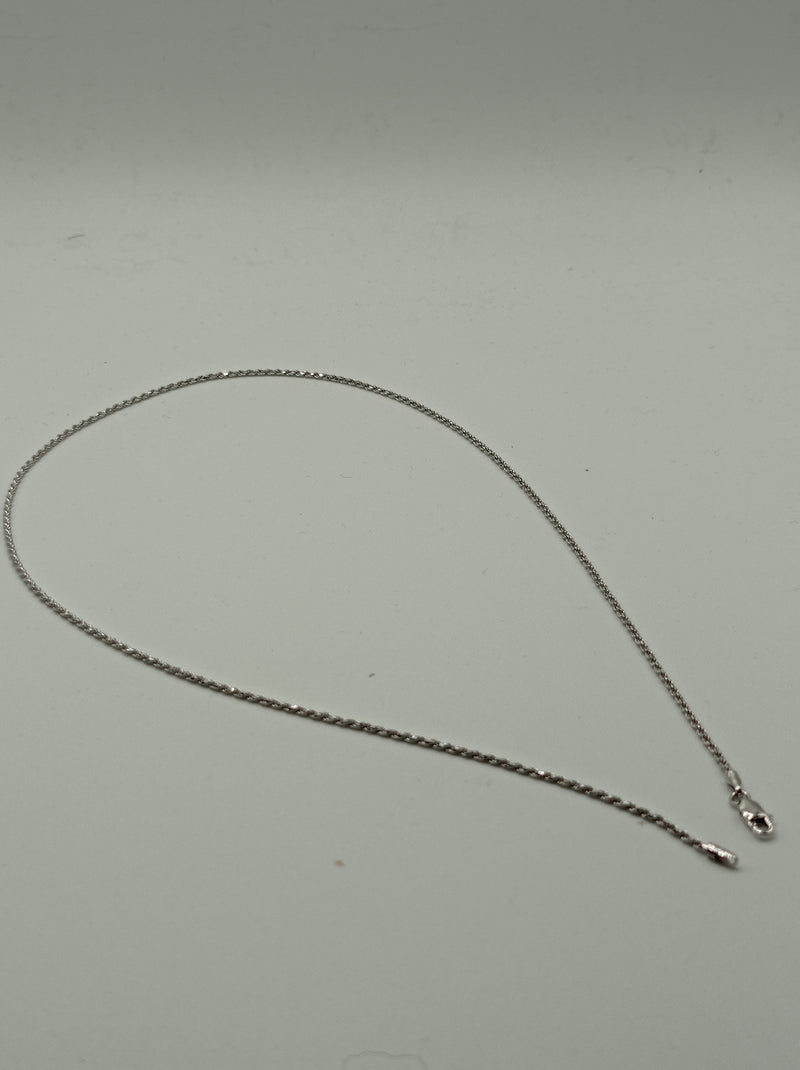 Collana in oro bianco 18 carati 750/1000 a torcioni